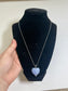 Blue Lace Agate Faceted Heart Necklace