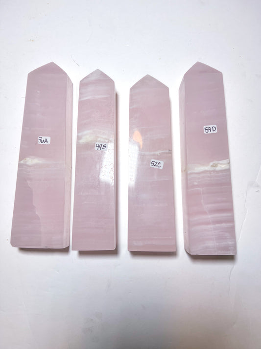Pink Mangano Calcite Tower - UV Reactive